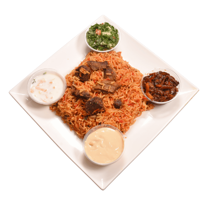 Spicy beef Biryani Meal